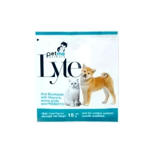 Petme Lyte Oral Electrolyte Vitamins amino acids  Prebiotic Liver Flavour - 15g Pack