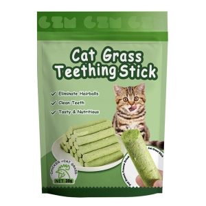 Cat Grass 6pcs Teething Stick set with Chicken Flavor for Pet Cat (30g)