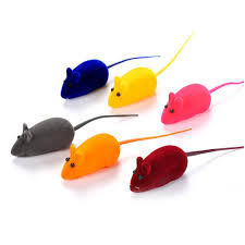 Pet Rubber Mouse Rat Squeak Sound Toy For Cats 1pcs
