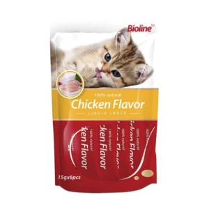 Bioline Cat Treats Liquid Snack Chicken Flavor 6*15g