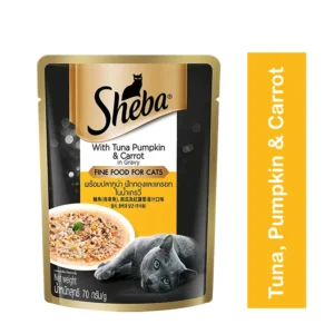 Sheba Fine Food for Cat With Tuna, Pumpkin & Carrot in Gravy Adult Cat Pouch 70g